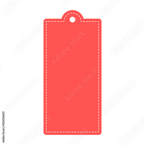 Red rectangle sale price tag template. Business, promotion, sale, advertisement, offer concepts. Flat vector design isolated illustration.