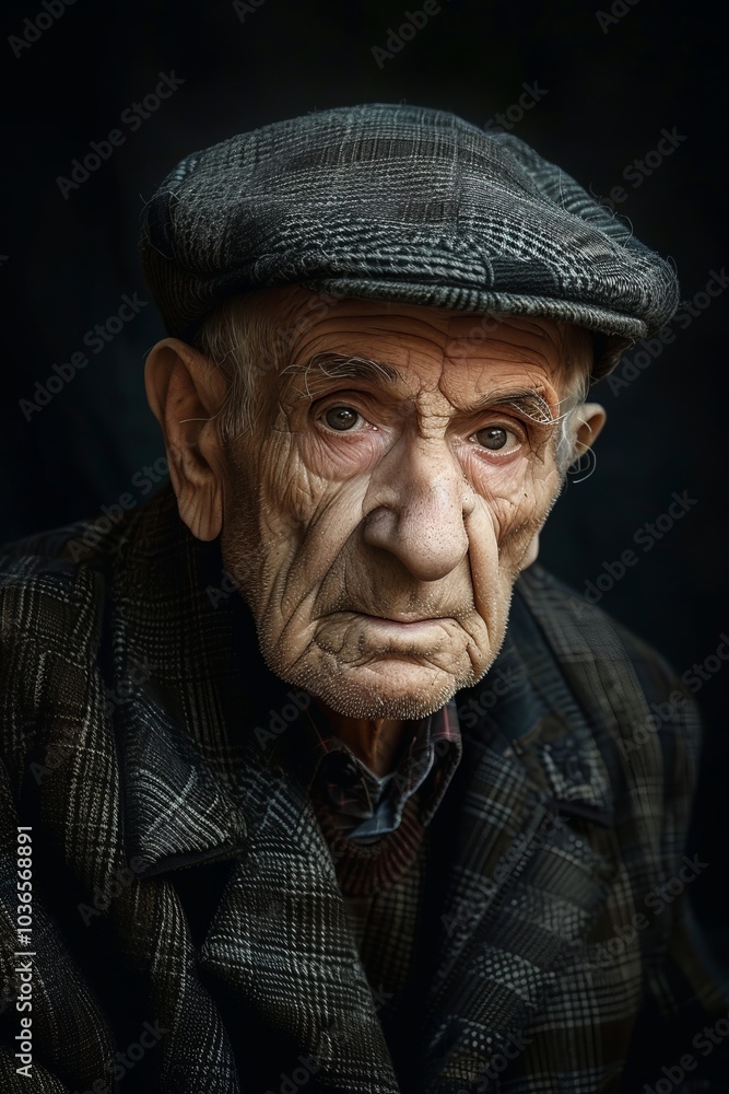 Simple, elegant image of an elderly man Simple, elegant image of an elderly man