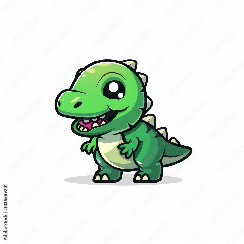 vector cute character green t-rex on a white background vector cute character green t-rex on a white background