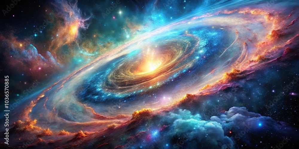 A Cosmic Tapestry of Star-Filled Nebulae and Spiral Galaxies Unfurling in a Symphony of Color A Cosmic Tapestry of Star-Filled Nebulae and Spiral Galaxies Unfurling in a Symphony of Color