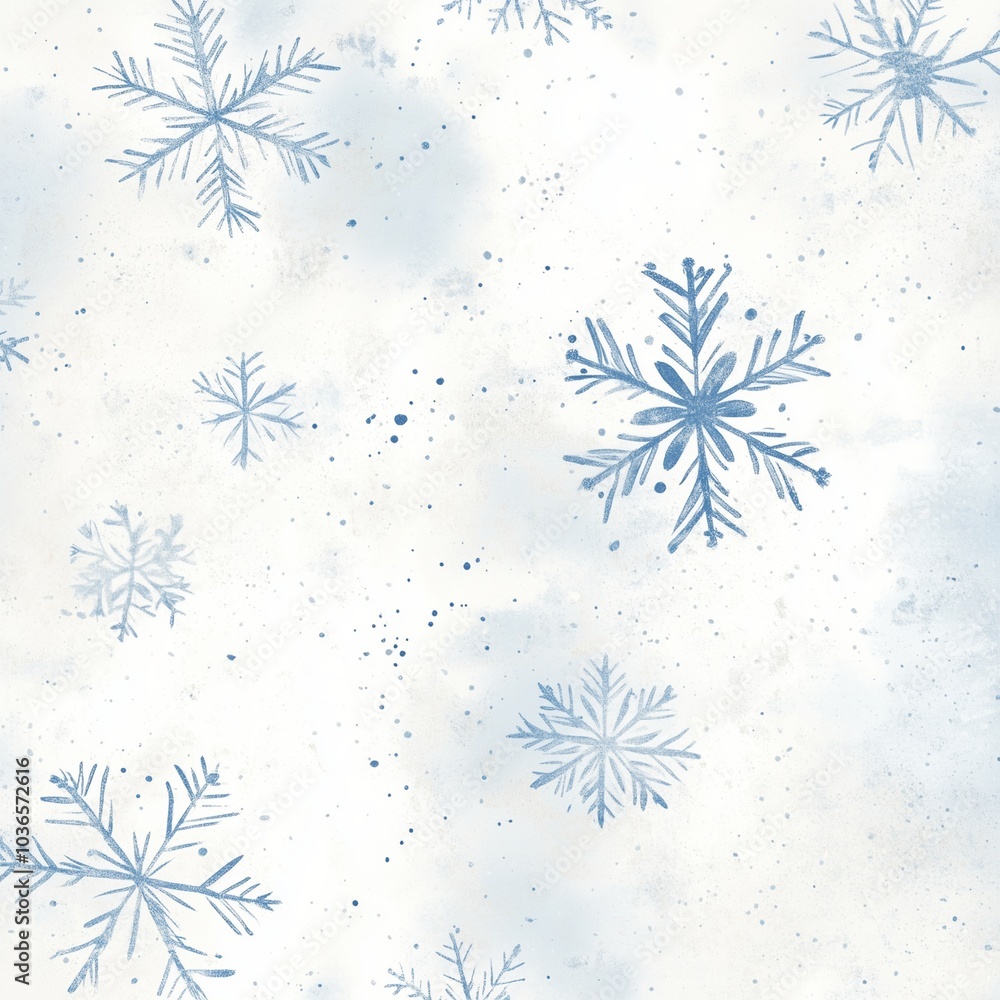 Elegant minimalistic design featuring soft blue accents and delicate snowflake outlines on a white background Elegant minimalistic design featuring soft blue accents and delicate snowflake outlines on a white background