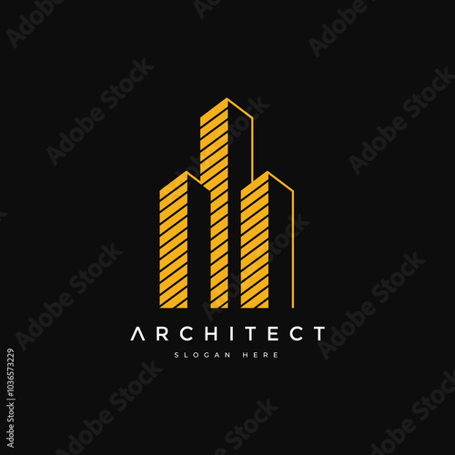 building architecture logo design modern minimalist vector