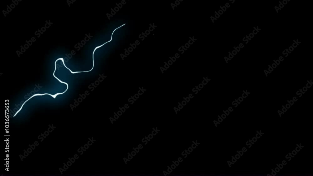 Animation blue lighting effect or electrical effect on black background. Animation blue lighting effect or electrical effect on black background.