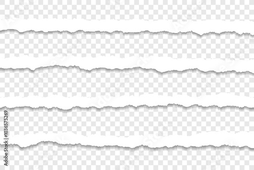 Realistic torn paper edges on transparent background
