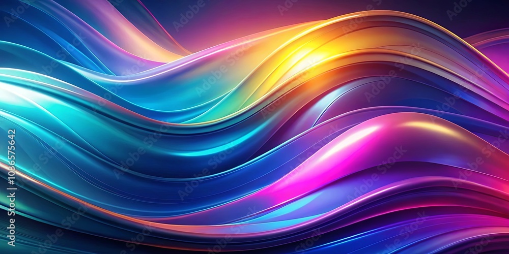 Abstract Fluid Flowing Lines of Vibrant Hues Create a Dynamic, Ethereal Composition Abstract Fluid Flowing Lines of Vibrant Hues Create a Dynamic, Ethereal Composition