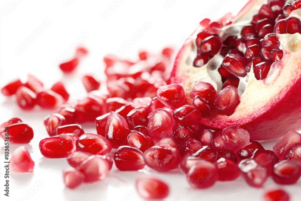 Fresh Pomegranate with Juicy Seeds and Arils Fresh Pomegranate with Juicy Seeds and Arils