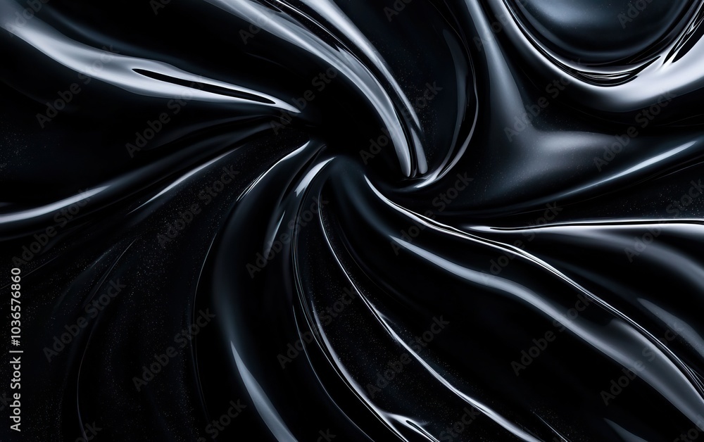 Abstract black swirl pattern with smooth, shiny texture, perfect for backgrounds and design projects. Abstract black swirl pattern with smooth, shiny texture, perfect for backgrounds and design projects.