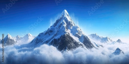 Wallpaper Mural Snow-covered mountain peaks in the Alps, ideal for winter sports activities, Winter wonderland mountain landscape perfect for outdoor sports Torontodigital.ca