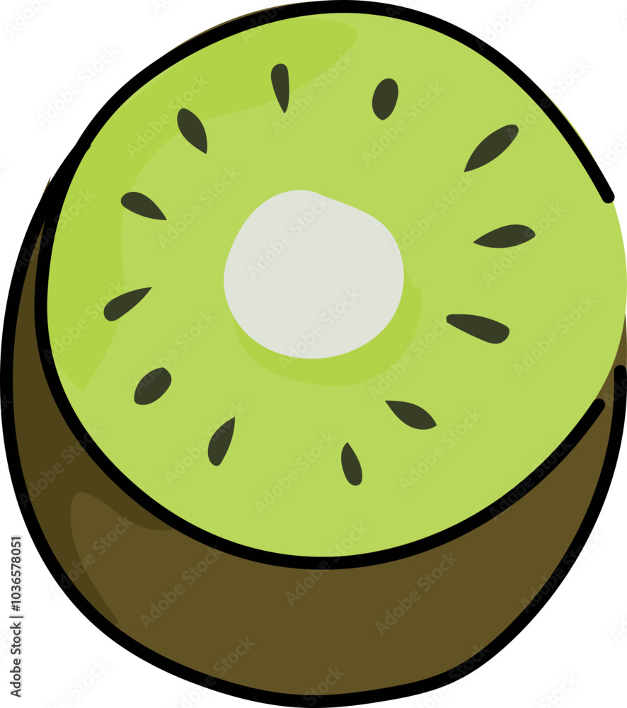 Cartoon kiwi on white background. Vector illustration. Cartoon kiwi on white background. Vector illustration.