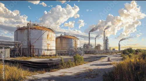 tank farm at a texas chemical plant photo