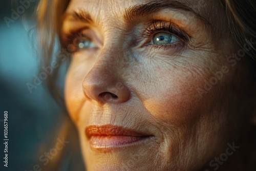 Obraz na płótnie Closeup shot of an aging woman in her natural body, Generative AI w salonie