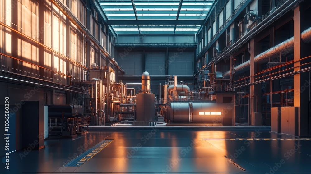Obraz premium Power plant facility in an industrial setting