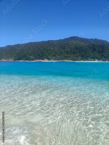 Clear Sea Water with Blue Skies