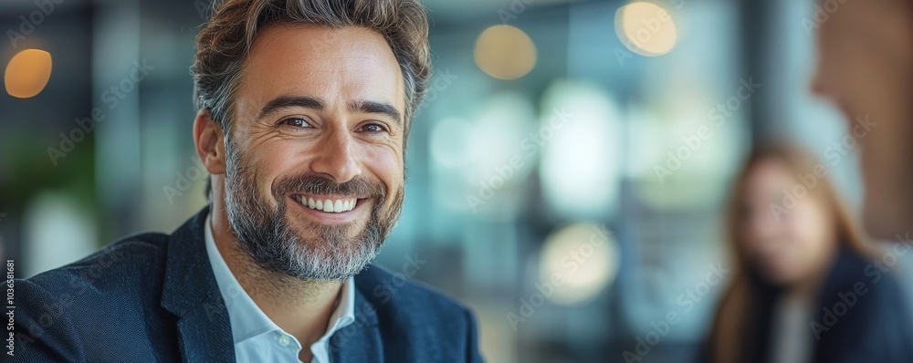 Business professional talking with coworker, Generative AI
