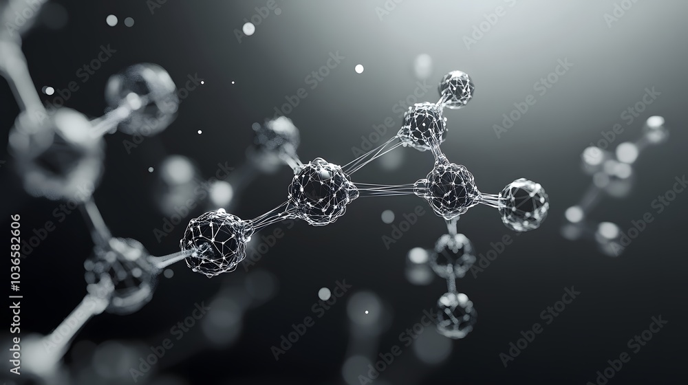 Abstract Molecular Structure with Interconnected Spheres Abstract Molecular Structure with Interconnected Spheres