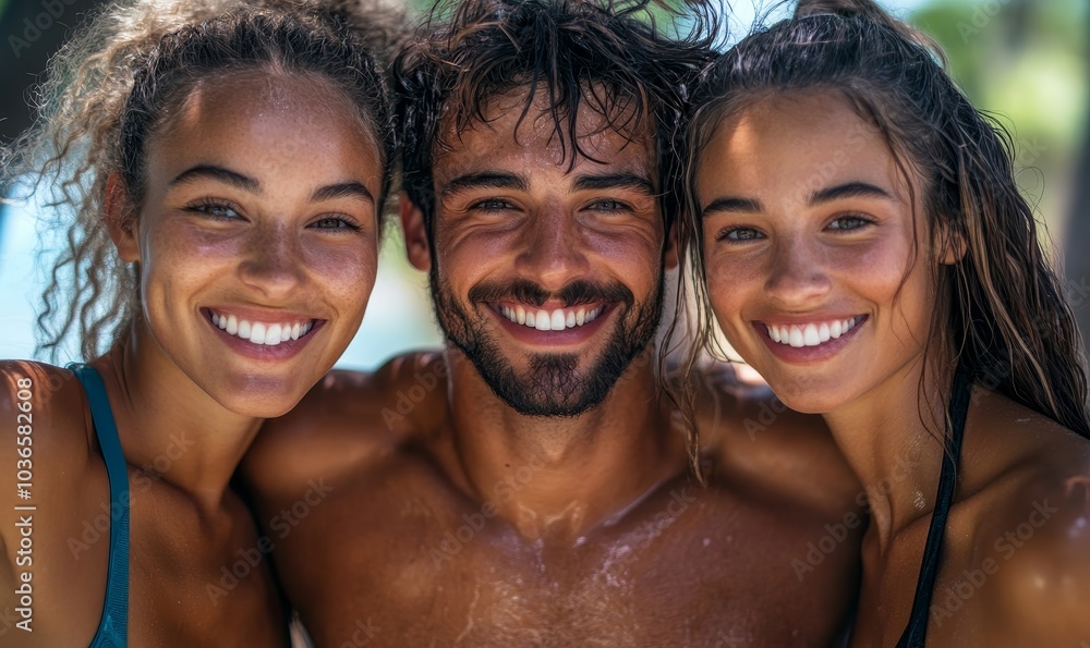 Fitness friends embracing fun lifestyle, Generative AI