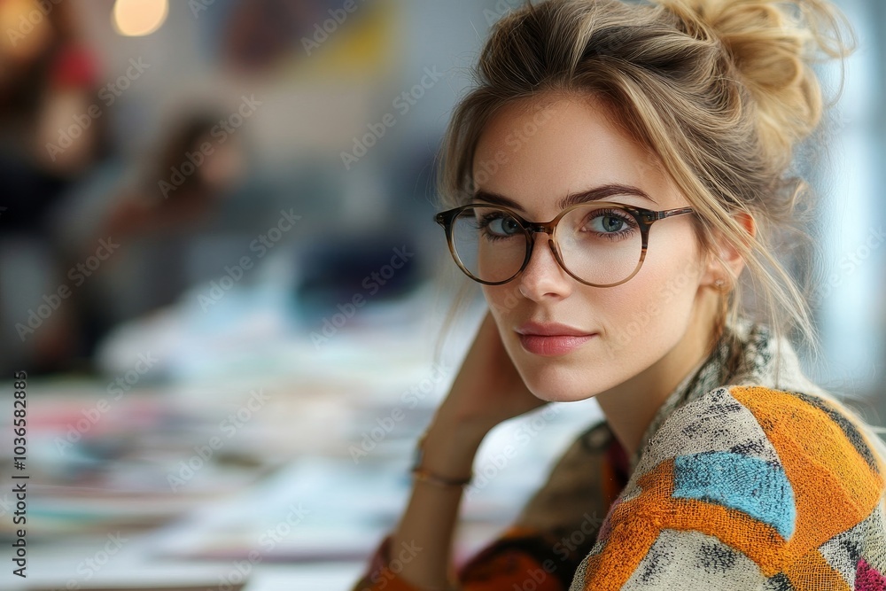 Female designer thinking of new ideas, Generative AI