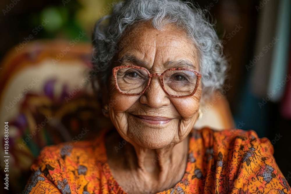 Senior woman smiling after vaccination, Generative AI