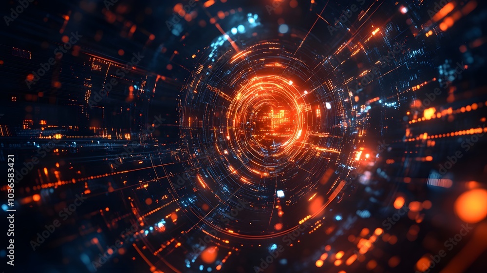 Fototapeta premium Digital technology and science background. 