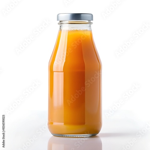 Realistic tomatoes Sause bottle on a white background for mock-up.