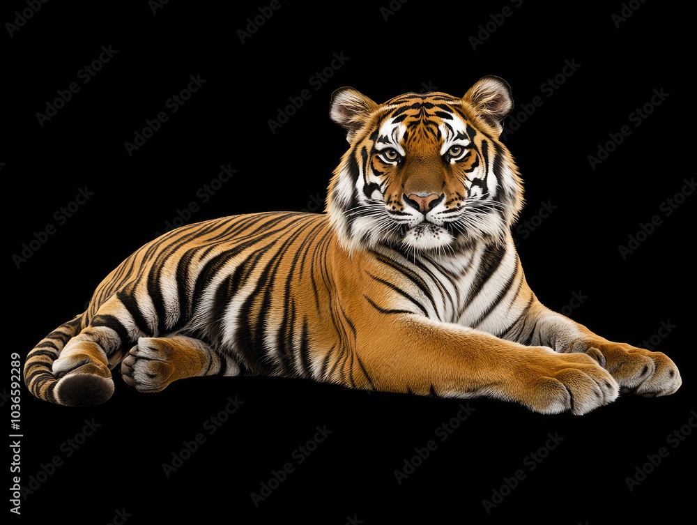 Obraz premium Regal Bengal Tiger Lounging with Elegance and Pride