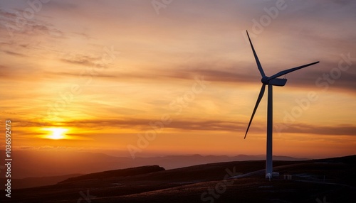 Dawn of Renewable Energy: Wind Turbine Silhouettes Against the Sunrise"