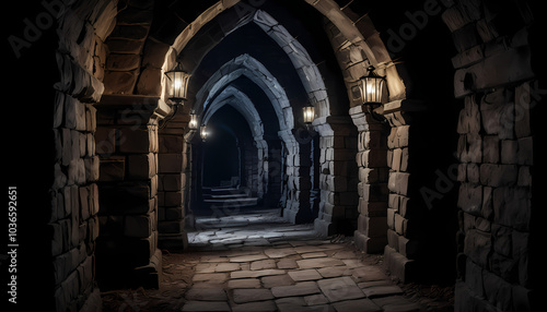 Dark and creepy gothic castle background, hyper detail