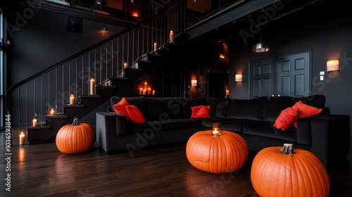 Gothic-inspired, eerie Halloween décor with a joyous atmosphere photo