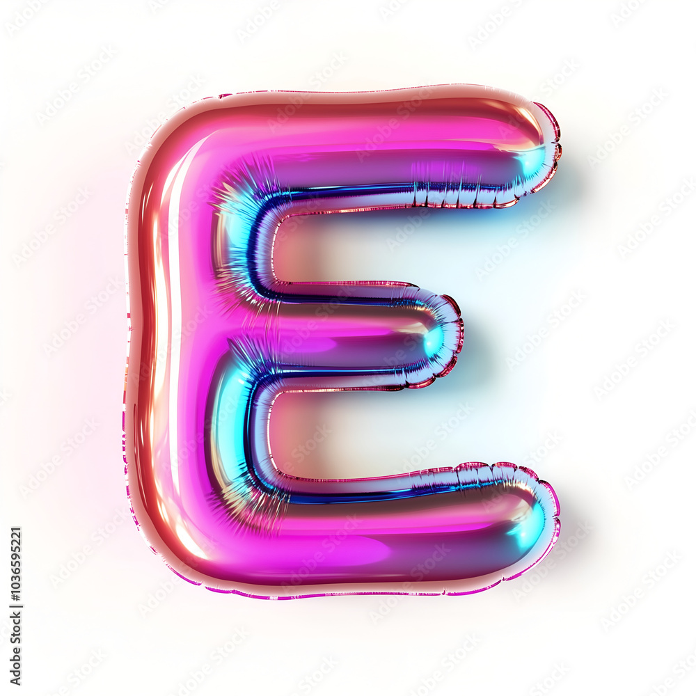 Shiny metallic balloon shaped like the letter Shiny metallic balloon shaped like the letter
