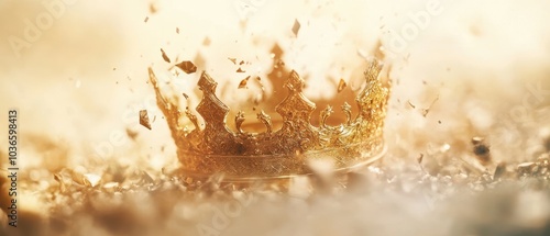 Downfall of a Kingdom, a dramatic scene depicting a crumbling empire, shattered dreams, and the chaos of lost power and glory.