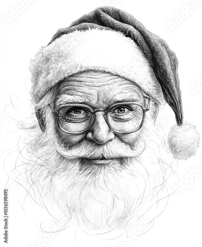 Christmas Sketch Poster. Generated image. A digital illustration of a traditional Christmas holiday poster in a sketch art style.