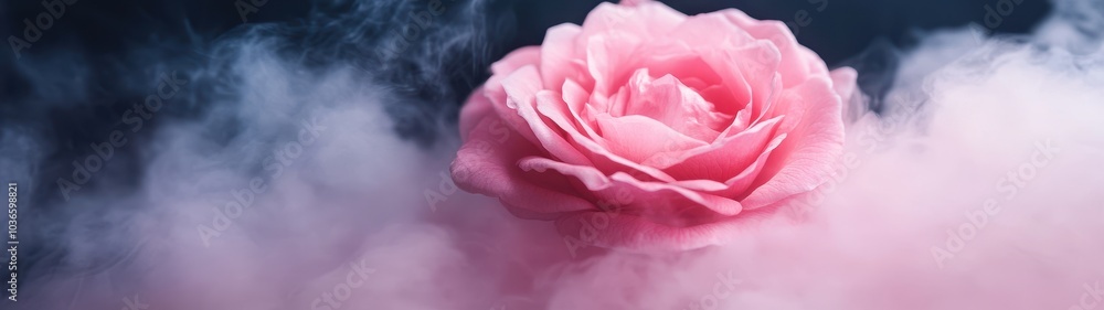 Enchanted pink rose enveloped in swirling pink mist, creating a dreamlike atmosphere filled with whimsy and elegance. Enchanted pink rose enveloped in swirling pink mist, creating a dreamlike atmosphere filled with whimsy and elegance.