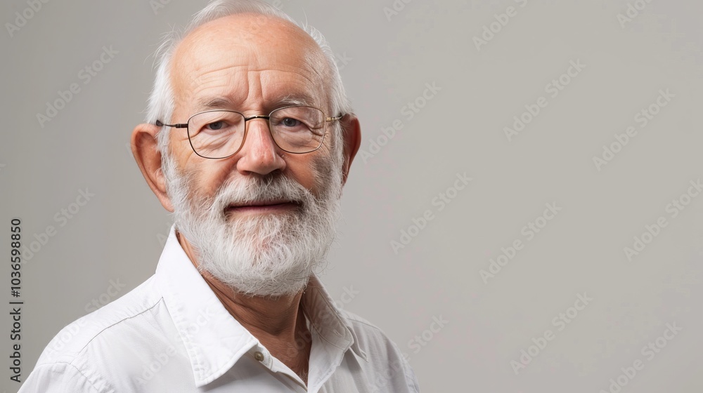 Obraz premium Senior man with a plain background