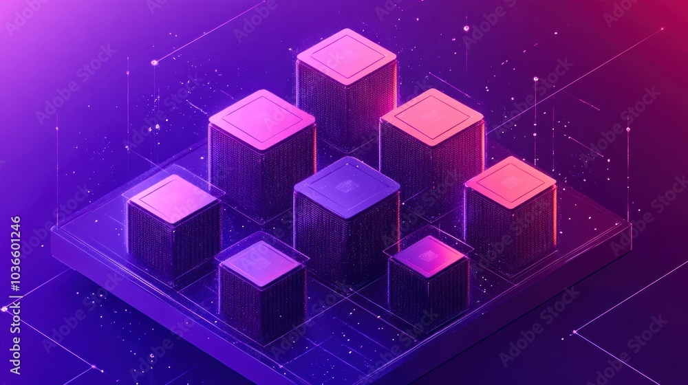 Abstract 3D geometry with vibrant colors, showcasing a futuristic design, perfect for presentations and digital projects. Abstract 3D geometry with vibrant colors, showcasing a futuristic design, perfect for presentations and digital projects.