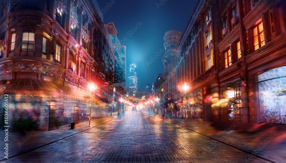 The vibrant colors of buildings pop against the gray sky. The vibrant colors of buildings pop against the gray sky.