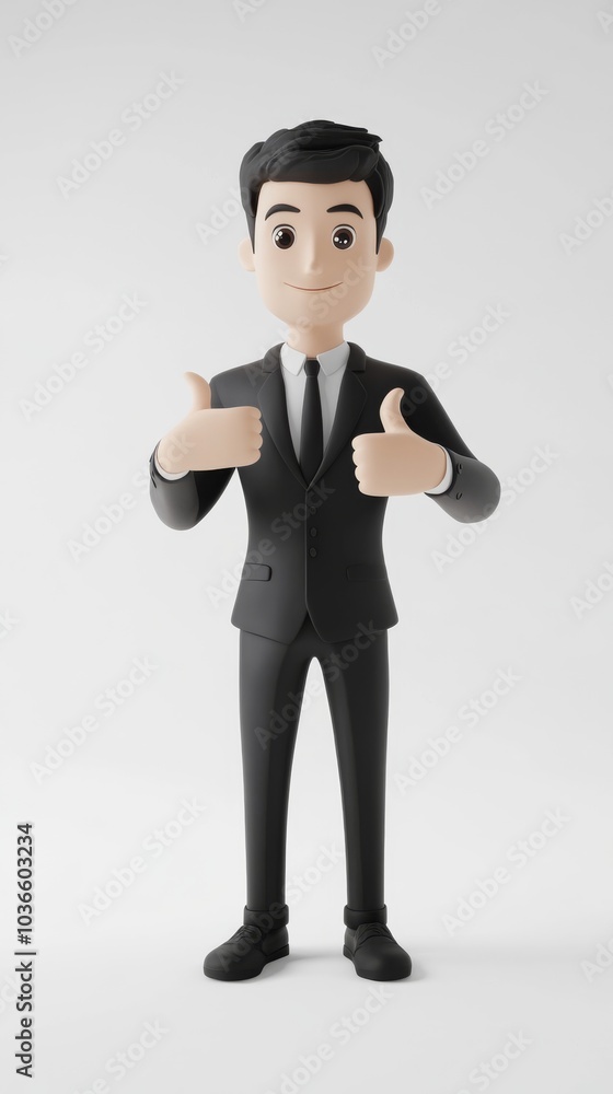A man in a suit is giving a thumbs up A man in a suit is giving a thumbs up