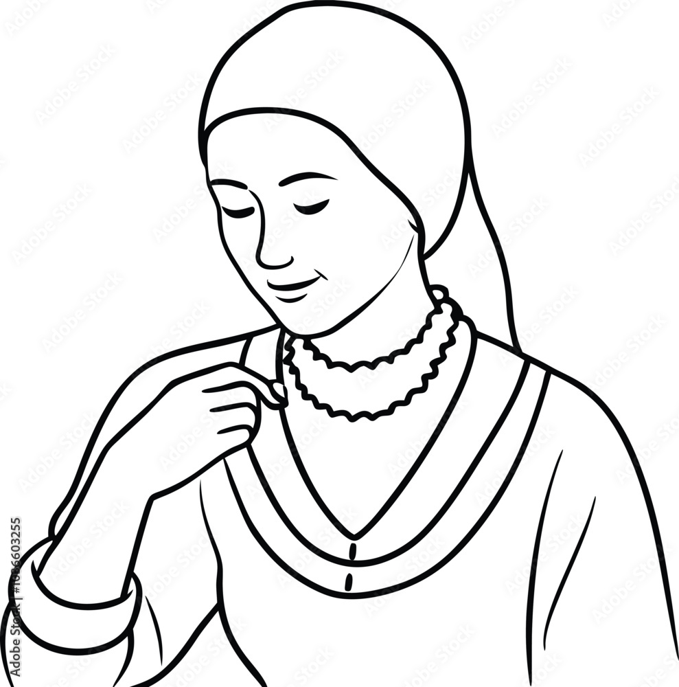An elegant pencil sketch Woman An elegant pencil sketch Woman