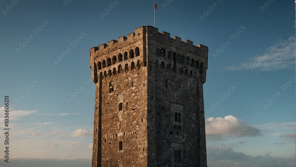 The archer tower is a canvas for nature's artistry The archer tower is a canvas for nature's artistry