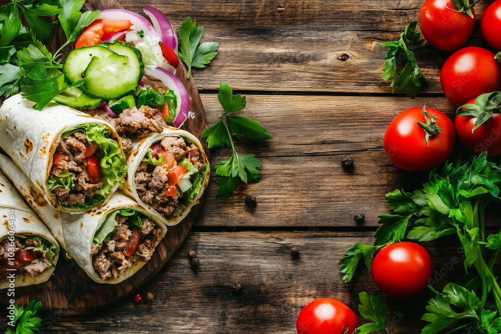 Delicious Burritos with Fresh Ingredients Delicious Burritos with Fresh Ingredients