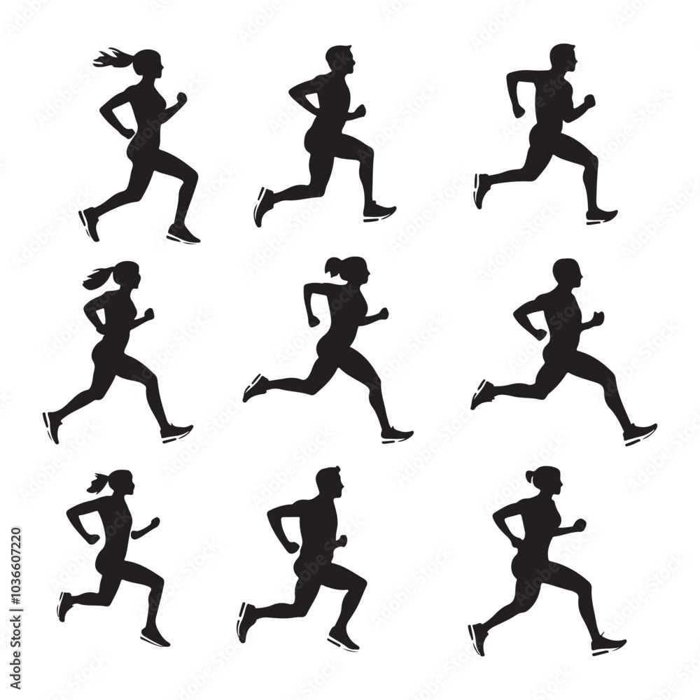 silhouette of a man running silhouette of a man running
