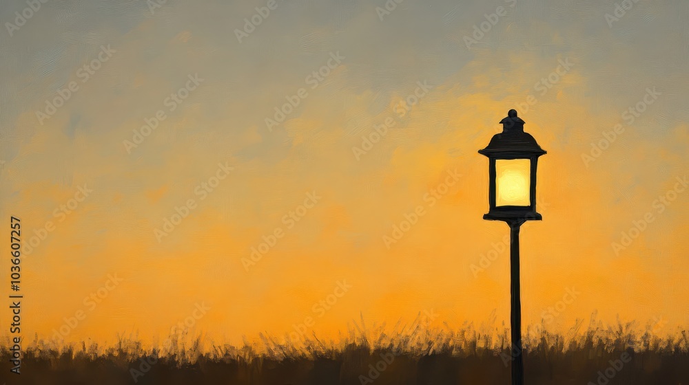 A simple solitary wooden lantern hanging from a post casting a warm glow in the peaceful twilight countryside The rustic minimalist scene evokes a sense of tranquility and calm A simple solitary wooden lantern hanging from a post casting a warm glow in the peaceful twilight countryside The rustic minimalist scene evokes a sense of tranquility and calm