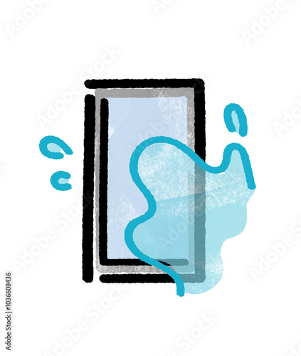 水に濡れたスマホ
