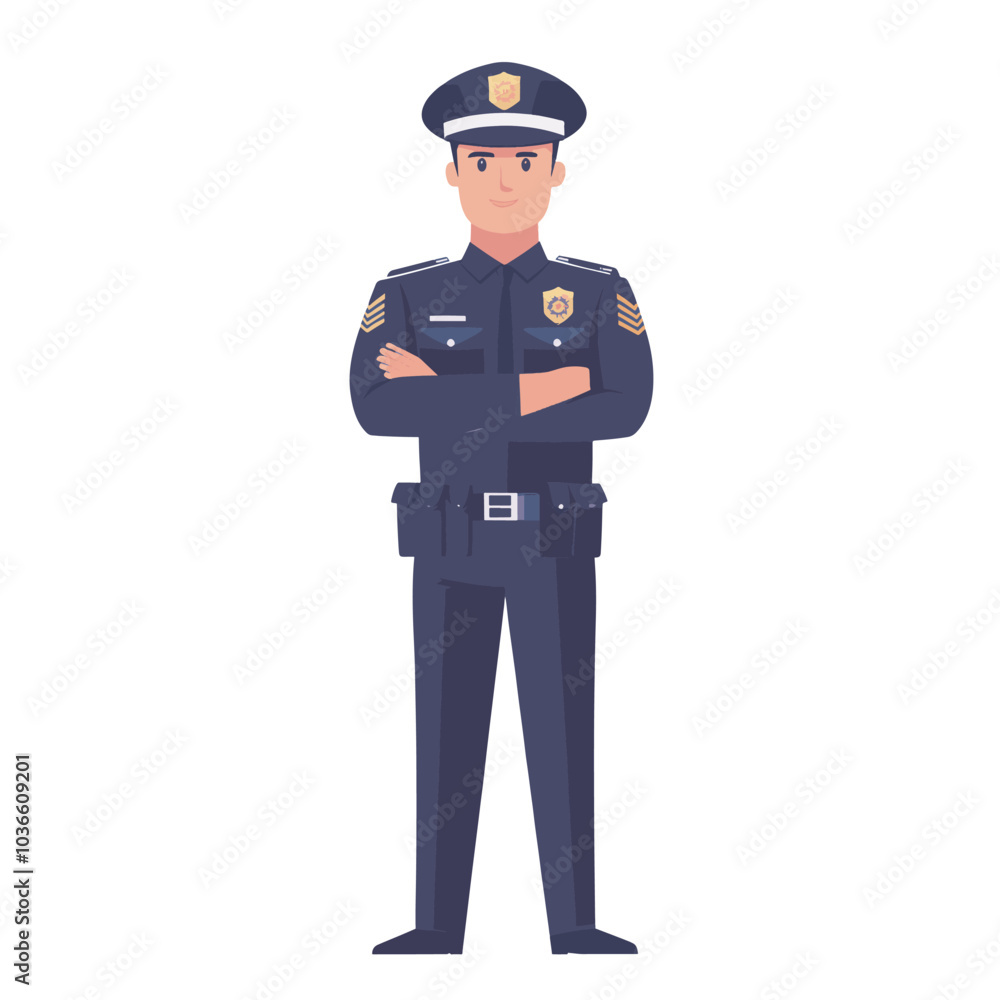 police standing guard vector illustration police standing guard vector illustration