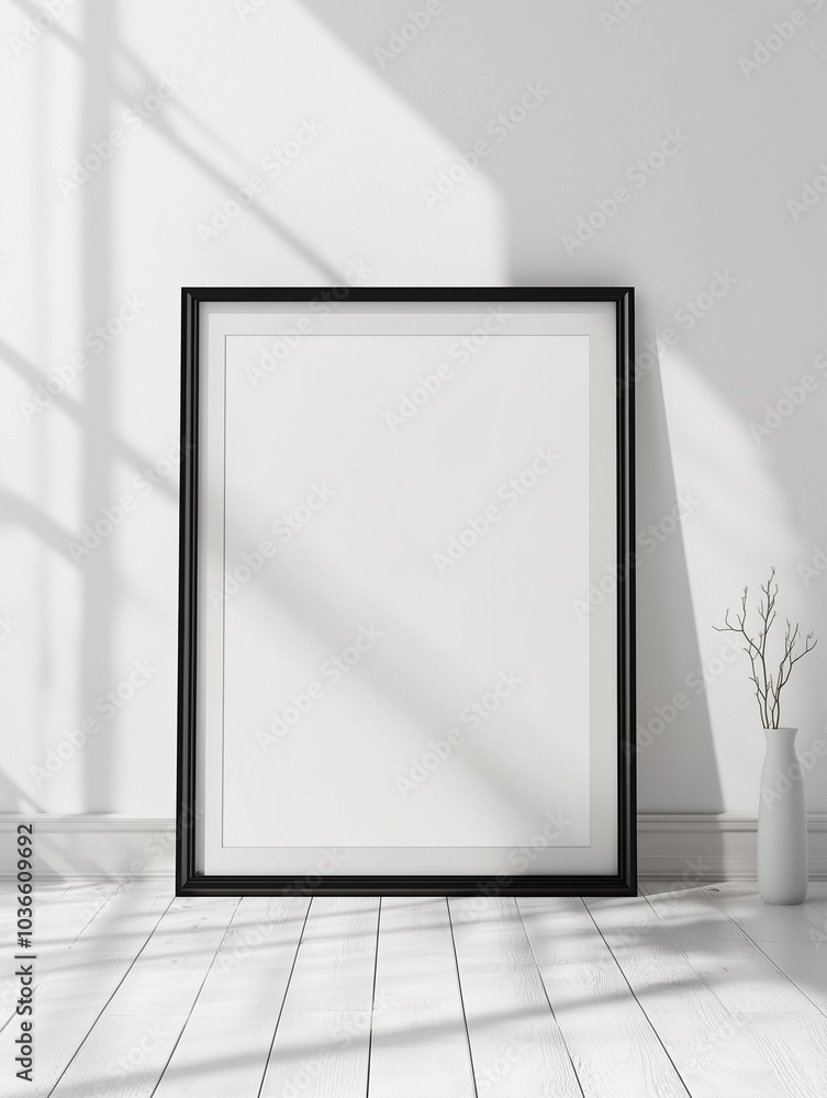 Mockup wall art, empty blank straight modern picture frame Mockup wall art, empty blank straight modern picture frame