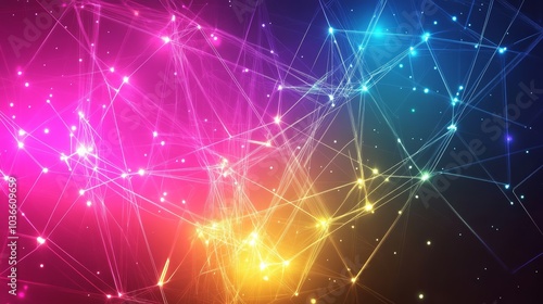 Wallpaper Mural Vibrant Network of Neon Lights and Connections in a Digital Space Torontodigital.ca