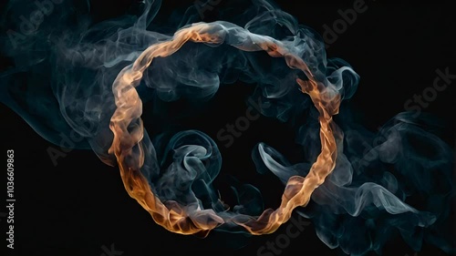 Smoke circle on a dark background