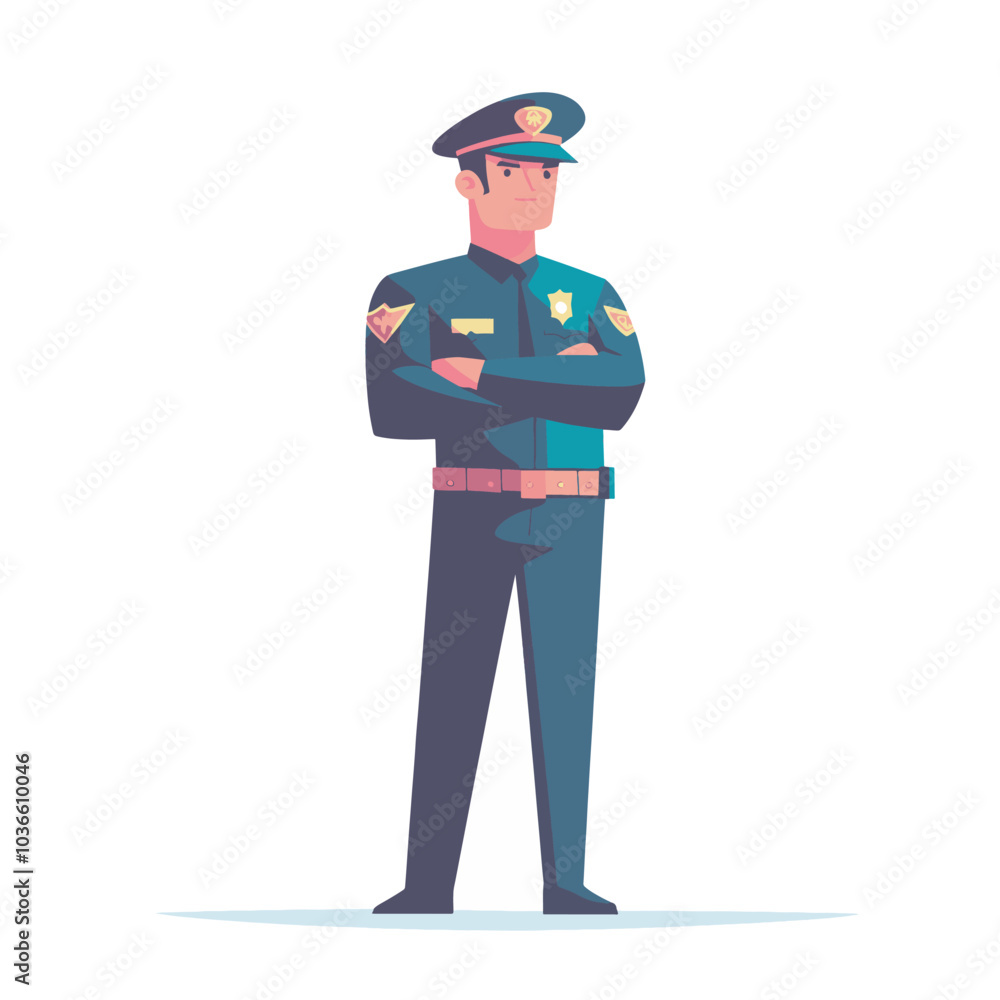 police standing guard vector illustration police standing guard vector illustration