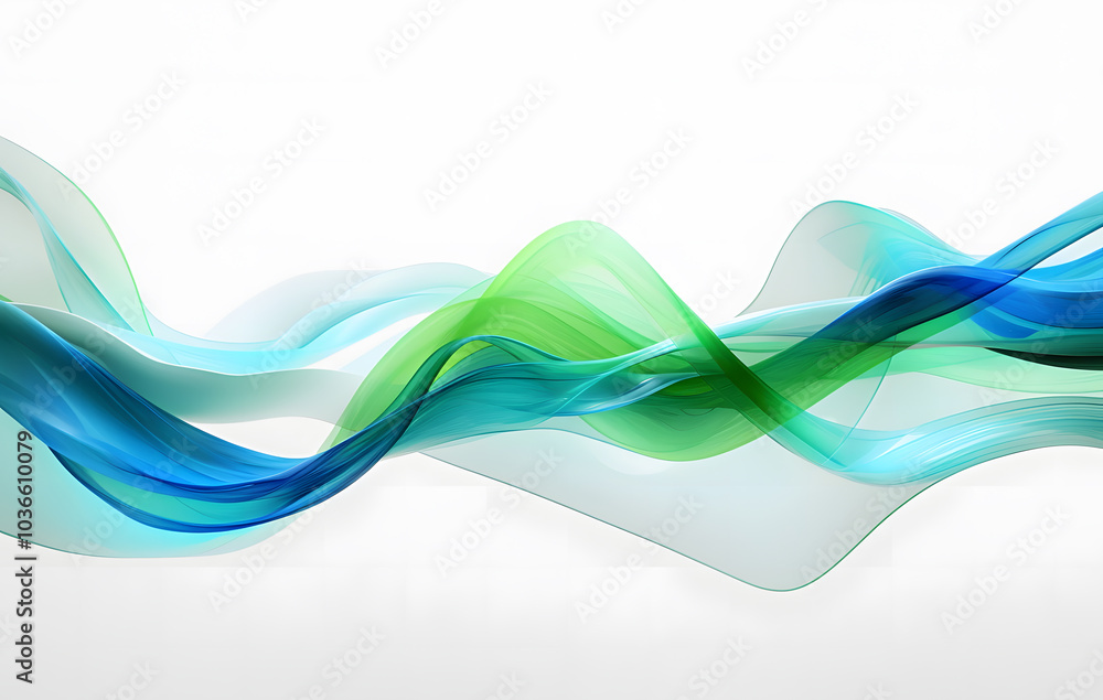 Naklejka premium Blue abstract wave design featuring dynamic lines and curves against , creating a glowing fractal effect that conveys energy and motion, perfect for a futuristic wallpaper