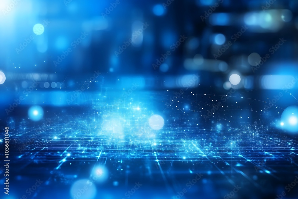 Abstract blue background with particles, Technology concept Abstract blue background with particles, Technology concept