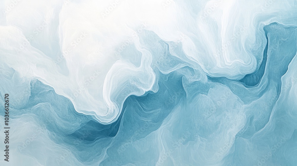 A serene pastel blue and white background with subtle flowing waves, perfect for creating a calm, airy feeling A serene pastel blue and white background with subtle flowing waves, perfect for creating a calm, airy feeling